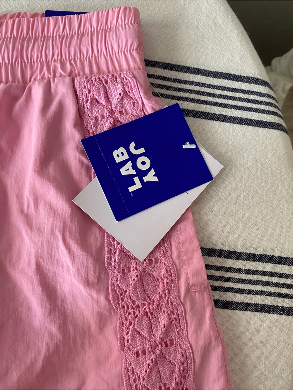 JoyLab Pink Lace-Trim Women’s Shorts - Picture 2 of 7